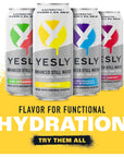 Yesly Hydrating Electrolyte Vitamin Water 16 Fl Oz  Zero Sugar Zero Calorie Water with Vitamins C B12  B6 and No Artificial Sweeteners  Lemon Pack of 12