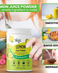 Vegs Lemon Fruit Juice Powder  Freeze Dried  Cold Pressed Lemon Fruit Juice Concentrate Flavoring Powder for Drinks Smoothies Baking Desserts Antioxidants Rich Sugar Free No Preservatives  6 oz