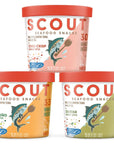 SCOUT Seafood Snacks  Up to 33g of protein from delicious responsibly sourced Wild Yellowfin Tuna with a crunchy topper  Perfect healthy high protein lunch or onthego snack  Pack of 3 x 51oz cups Variety 3 Pack