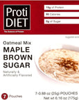 ProtiDiet High Protein Maple Brown Sugar Oatmeal 15g Protein Low Calorie Low Carb Low Fat Sugar Free Instant Diet Oatmeal Mix KETO Friendly Ideal Protein Compatible 7 Count Box