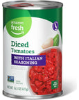 Amazon Fresh Diced Tomatoes with Italian Seasonings 145 Oz Previously Happy Belly Packaging May Vary