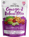 Natures Garden Omega 3 Deluxe Mix  Healthy Trail Mix Power Up Mega Omega Trail Mix Nuts Heart Healthy Gluten Free Cholesterol Free Sodium Free No Artificial Ingredients  40 Oz Bag