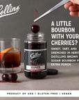 Collins Bourbon Cocktail Cherries  Drinks Garnish for Manhattan or Old Fashioned Cocktails and Desserts Made with Award Winning Whiskey 11 Ounce Glass Jar