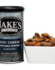 Jake's Nut Roasters - Bleu Cheese Cracked Pepper Almonds (2 Pack) Whole Dry Roasted Seasoned Flavored Almonds - High-Protein Snack with Blue Cheese & Black Pepper Flavor