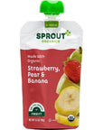 Sprout Strawberry Pear Banana Organic Baby Food 3.5 oz Pack of 12