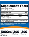 Nutricost Vitamin C with Rose Hips 1025mg, 240 Capsules - Vitamin C 1,000mg, Rose Hips 25mg, Premium, Non-GMO, Gluten Free Supplement