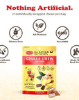 Pocas Original Ginger Chews  Sweet and Zesty Ginger Chew Individually Wrapped LowCalorie Snacks Ginger Candy Made with Pure Cane Sugar 3 Oz Ea Pack of 4