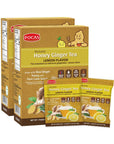 Pocas Honey Ginger Tea  Instant Tea Powder Packets with Lemon  Ginger Honey Crystals Tea NonGMOGluten FreeCaffeine Free Tea 20 Count Pack of 2