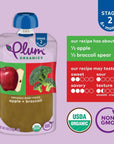 Plum Organics Stage 2 Organic Baby Food - Fruit and Veggie Variety Pack - 4 oz Pouch (Pack of 18) - Organic Fruit and Vegetable Baby Food Pouch