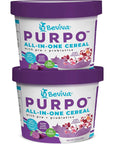 Beviva PURPO GrabnGo Cereal Cup wPowdered Oat Milk Vegan DairyFree  GlutenFree meal with Purple Sweet Potato Fruits 2 Pack