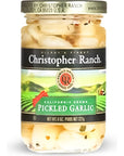 Christopher Ranch Pickled Garlic  Award Winning Heirloom Fresh Garlic  Spicy Pickles Freshly Made Ideal for Cooking  Healthy Recipes  Peeled Garlic Cloves in a Jar Fresh  USDA Certified  8 oz