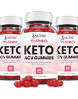 Justified Laboratories (3 Pack) Turbo Keto ACV Gummies 1000MG Vegan Non GMO with Pomegranate Juice Beet Root B12 180 Gummys