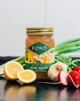 FOND Pasture-Raised Regenerative Chicken Bone Broth infused with Organic Lemon & Garlic