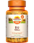 Sundown Vitamin B12 1000 mcg, Supports Nervous System And Cellular Energy Health, 60 Tablets (Pack of 3)