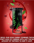 Green Sour Cherry No added Sugar 10 Real Sour Cherry Juice 20 Calories per can Naturally Sweetened with 100 Stevia Leaf Extract Carbonated Soda 12 Fl Oz each can  Pack of 12