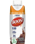 Boost Very High Calorie Nutritional Drink Chocolate Made with Natural Chocolate Flavor  No Artificial Flavors Colors  Sweeteners 8 FL OZ Pack of 6