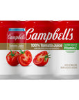 Campbells 100 Tomato Juice 115 fl oz Can 6 Pack