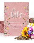 BENTLEY SEED CO Oh Baby Flower Seeds Packets  GirlBoy Baby Shower Favors  PreFilled 25 Wildflower Seed Packs for Favor  EcoFriendly Gift  Babys Guest Giveaways  NonGMO Seeds  Pink Envelop