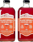 Stirrings 2 Pack Blood Orange Cocktail Mix 750ml Bottles  Real Juice No Preservatives  90 Calories  Drink Mixer