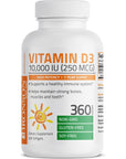 Bronson Vitamin D3 10,000 IU (250 mcg) High Potency - Supports Healthy Immune System, Strong Bones, Muscles & Teeth - Non GMO, 360 Softgels (1 Year Supply)