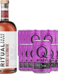 Ritual Zero NonAlcoholic Whiskey Alternative with 15 Pack of Q Mixers Ginger Beer for your favorite AlcoholFree Mixed Drink