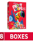 Kelloggs Froot Loops Breakfast Cereal Kids Cereal Family Breakfast Original 18 Boxes