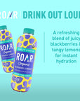 ROAR Complete Hydration Organic  Electrolyte Drinks Loaded with Vitamins C B5 B12  NonGMO GlutenFree  Blackberry Lemonade  12 pc