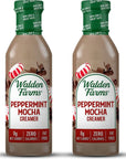 Walden Farms Peppermint Mocha Coffee Creamer 12 oz Bottle Fresh Flavored NonDairy Milk Substitute Natural and Organic Liquid Gluten Free and Low Carb Vegan Friendly 2 Pack