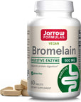 Jarrow Formulas Bromelain 500 mg - Protein-Digesting Enzymes from Pineapple - Aids & Supports Protein Digestion - Dietary Supplement - Suitable for Vegans - Up to 60 Servings