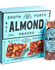 South 40 Snacks Almond Bar, Extra Crunchy Nut Snack Bar, Simple Ingredients, Honey and Sugar, Delicious Healthy Whole Almonds Nut Clusters, Individually Wrapped, 6g Protein (40g Bar, Pack of 12)