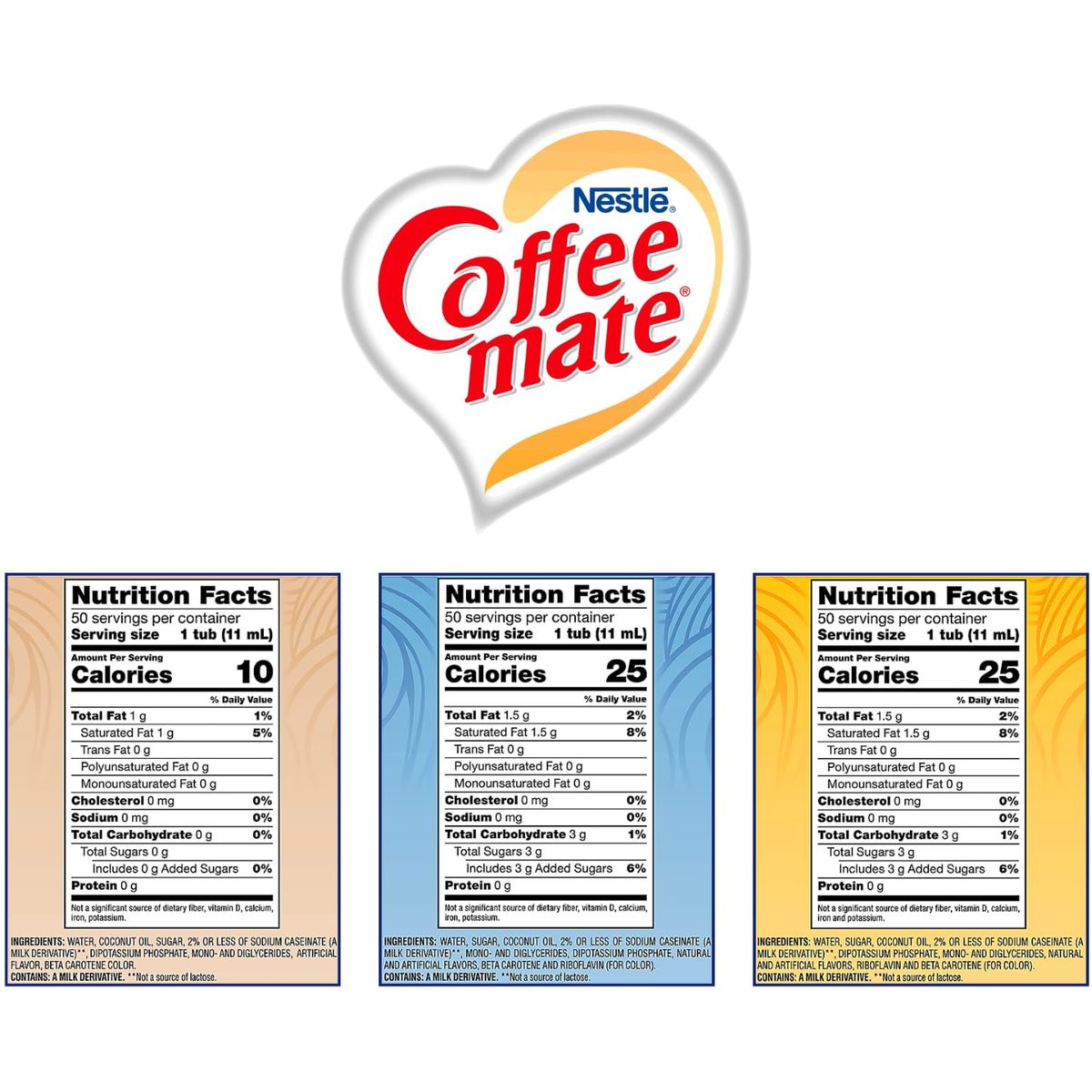 Nestle Coffee Mate Liquid Creamers  French Vanilla Hazelnut The Original  Variety Pack 120ct Non Dairy No Refrigeration  By World Group Packing Solutions