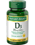 Nature's Bounty Vitamin D3 1000 IU Softgels, Immune Support, Promotes Healthy Bones, 350 Ct