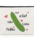 Pickle Makeup Bag Pickle Gifts Pickle Party Gift Cosmetic Bag Funny Pickle Gifts for Women Vegetarian Gag Gifts Birthday Gifts for Pickle Lovers Best Friend Pickle Gift Pickle Themed Gifts