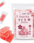 GRELIM Japanese Sakura Mochi Candy 113Oz Traditional Cherry Blossom Rice Cakes Individually Wrapped No Artificial Colors and Preservatives 320g