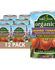 Take Root Organics Fire Roasted Crushed Canned Organic Tomatoes 145 oz Can Pack of 12 Cans