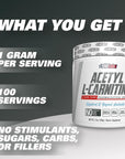 EHPlabs Acetyl L Carnitine Powder - Supports Natural Energy Production - 100 Serving - 500g