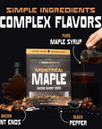 MaxJerky Jerky Variety Pack Montreal Maple Bacon Texas BBQ Beef Jerky New York Buffalo Chicken Jerky and Sichuan Chili Chicken Jerky 4 Pack