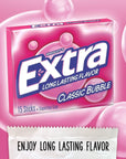 Extra Sugar Free Gum Classic Bubble 15 Stick Slim Packs Pack of 20