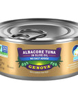 Genova Albacore Tuna in Olive Oil No Salt Added 5 oz Can Pack of 6 with By The Cup Spatula Knife