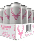 Bucked Up  Low Stim Energy Drink  100mg Caffeine  Zero Sugar  12 Pack Pink Lemonade