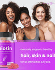 NutraChamps Biotin Gummies 10000mcg [High Potency] for Healthy Hair, Skin & Nails Vitamins for Women, Men & Kids - 5000mcg in Each Hair Vitamins Gummy - Vegan, Non-GMO, Hair Health Supplement