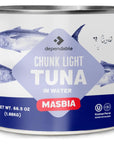 Dependable Food Chunk Light Tuna in Water  Bulk 665 oz Can Wild Caught Dolphin Safe Low Mercury  Kosher Certified