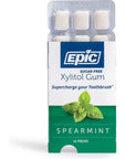 Epic Xylitol Chewing Gum  Sugar Free  Aspartame Free Chewing Gum Sweetened wXylitol for Dry Mouth  Gum Health Spearmint 12Piece Pack 12 Packs