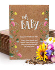 BENTLEY SEED CO Oh Baby Flower Seeds Packets  GirlBoy Baby Shower Favors  PreFilled 25 Wildflower Seed Packs for Favor  EcoFriendly Gift  Babys Guest Giveaways  NonGMO Seeds  Brown Envelop