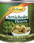 Roland Foods Roman Style Artichoke Hearts with Stalks Specialty Imported Food 5 Lb 8 Oz Can