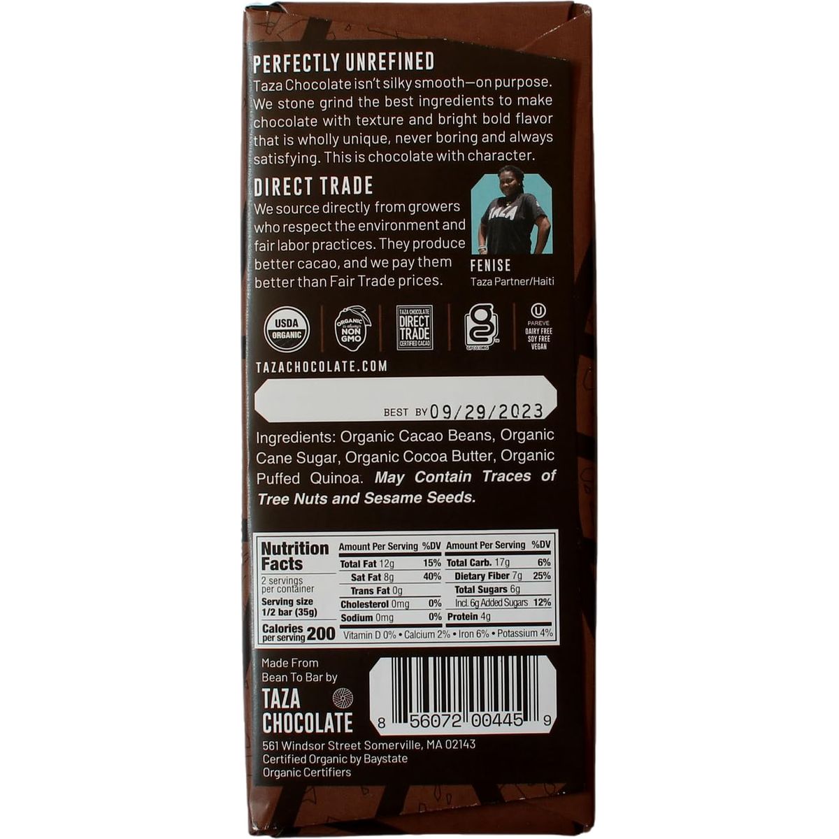 Taza Chocolate Organic Seriously Good Dark Chocolate Bar Variety Pack Bundle 25 oz 4 count Vegan