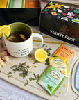 Ultimate Cold Buster Medicine Ball Tea Variety Set Lemon Ginger Peppermint  Peach Ginger Tea Bags  60 pcs with Honey Sticks  Recipe eBook