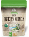 Ava Farms Organic White Popcorn Kernels  24 OZ Bag GlutenFree Non GMO  Natural Healthy Kosher Popping Corn  UnPopped