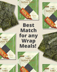 Seafarm Yaki Sushi Nori Twice Roasted Seaweed 50 Sheets 4.93oz | Vegan and Gluten Free Nori sheets for Sushi and Kimbap wrap | Korean Seaweed Sheets for Sushi Roll