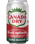 Canada Dry Zero Sugar Cherry Gingerale Fruit Splash 12oz Pack of 12